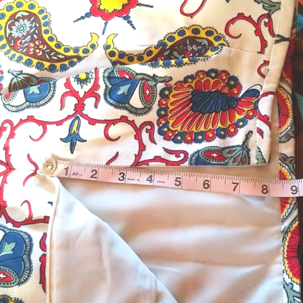 TOMMY HILFIGER  Kaleidoscope Festive Fabric Zipper Wiggle Summer Spring  Skirt 8 - Picture 8 of 12